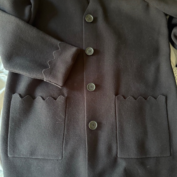 NWT Kate Spade Scalloped Sweater Blazer / Size S / Black - Picture 1 of 7